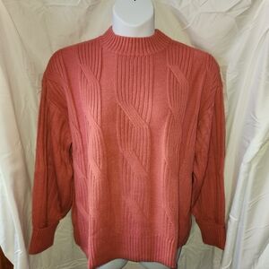 St. Johns Bay Fragrant Rose Crewneck Sweater 1X NWT